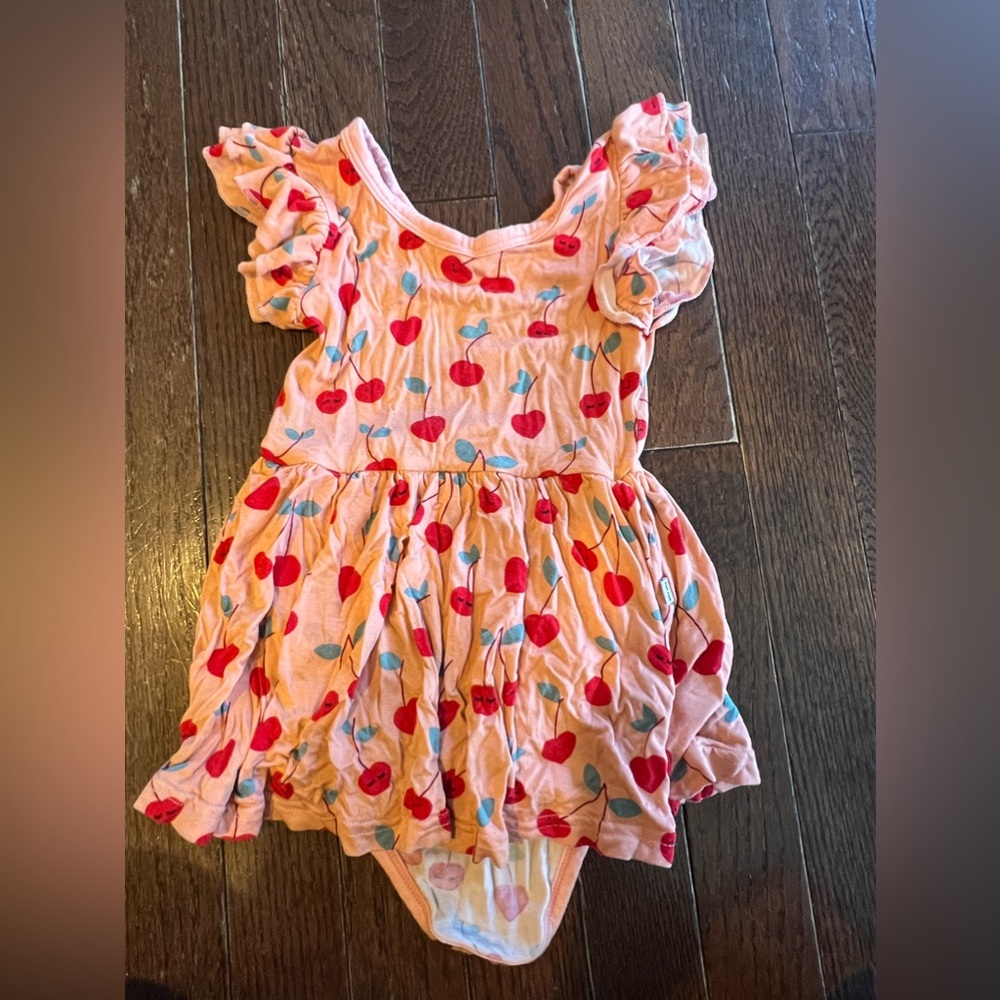 Little Sleepies Twirl Dress Onesie | Cherry on Top | 18-24